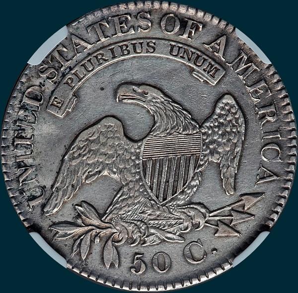 1827 O-148, Capped bust half dollar