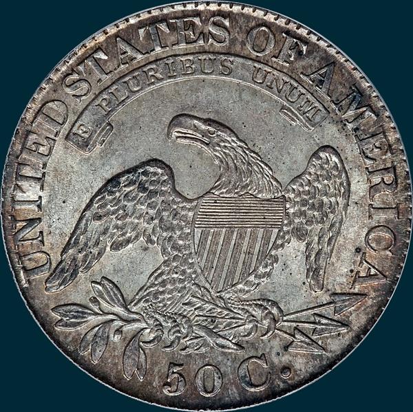 1828 O-105, Capped bust half dollar