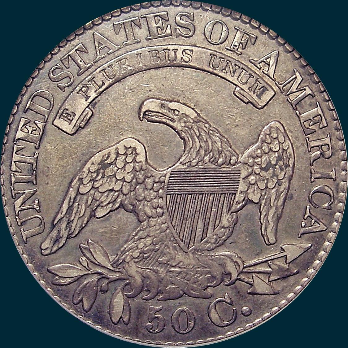 1828 O-111, small 8's large letters, capped bust half dollar