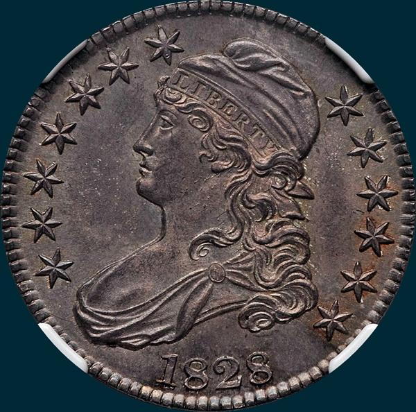 1828, O-118a, Square Base 2, Small 8's, Large Letters, Capped Bust, Half Dollar