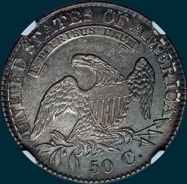 1829 O-116, capped bust half dollar