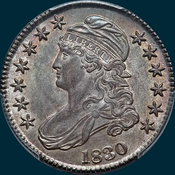 1830, O-117, Small 0, Capped Bust, Half Dollar