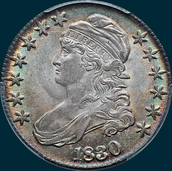 1830, O-123, Large 0, Capped Bust, Half Dollar