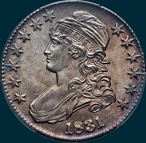 1831, O-119 capped bust half dollar