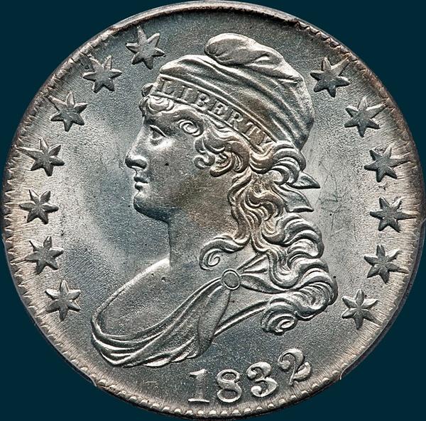 1832 O-105 capped bust half dollar