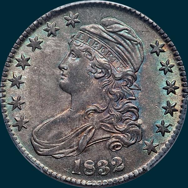 1832 O-111 capped bust half dollar