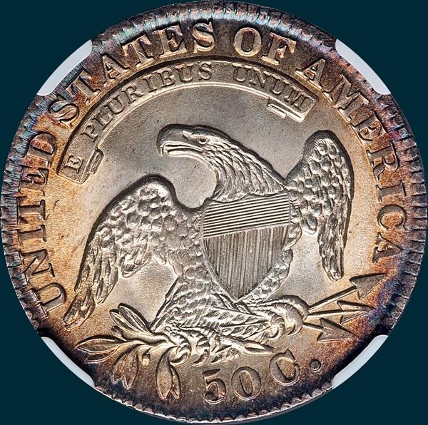 1833 O-101, capped bust half dollar