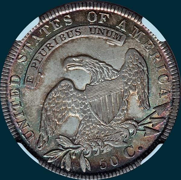 1834 O-112, capped bust half dollar