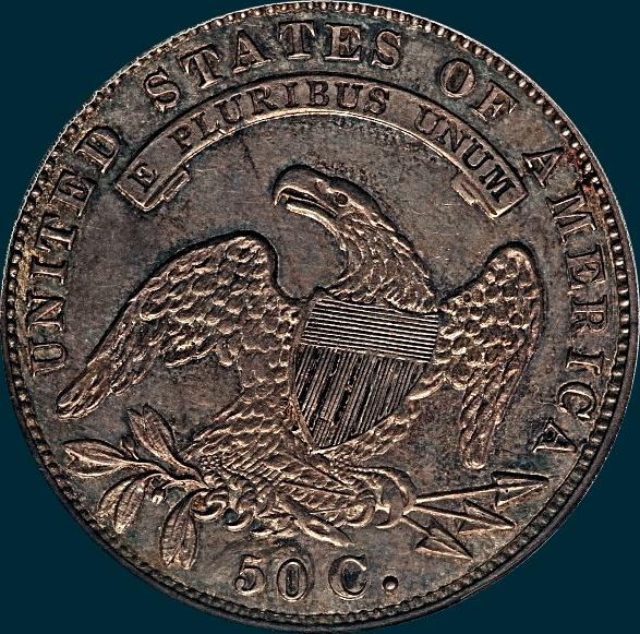 1835, O-111, Crushed Letter Edge, Capped Bust Half Dollar