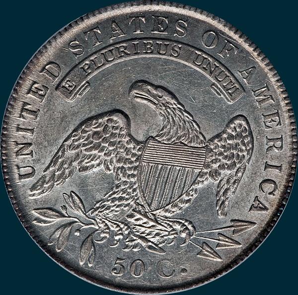 1836, o-103, capped bust, half dollar