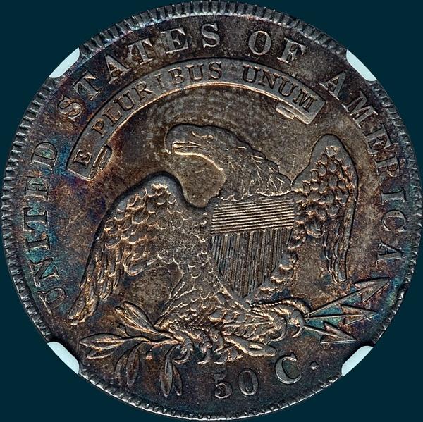 1836 o-107, capped bust half dollar