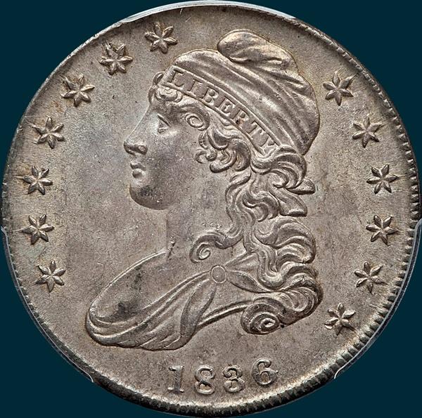 1836 o-112, capped bust half dollar