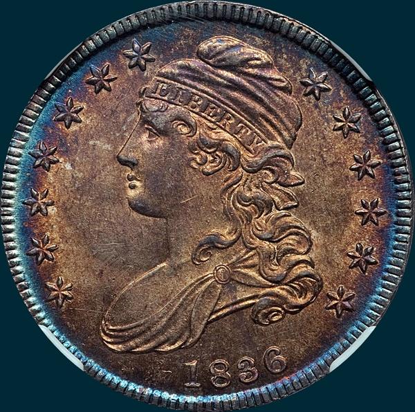 1836, O-113, Capped Bust, Half Dollar
