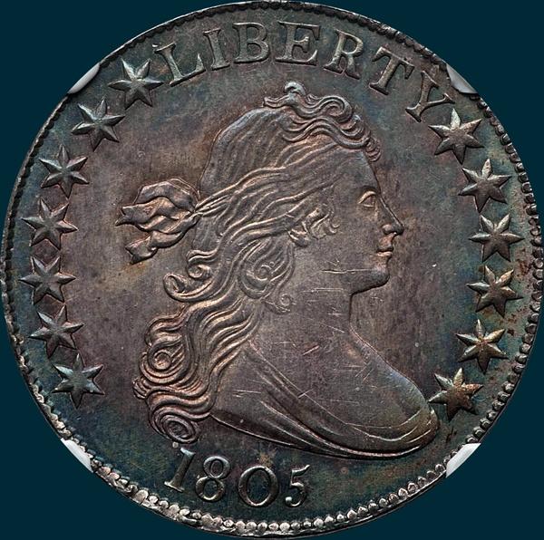 1805, O-108, Draped Bust, Half dollar