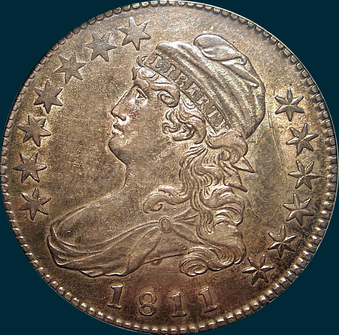 1811 o-111, small 8, capped bust half dollar