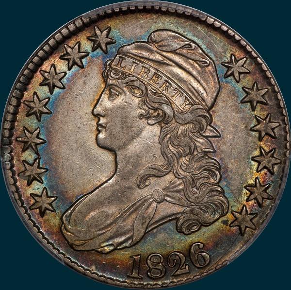 1826, O-116a, Capped Bust Half Dollar