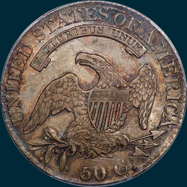 1827, O-137, R6, Square Base 2, Capped Bust, Half Dollar