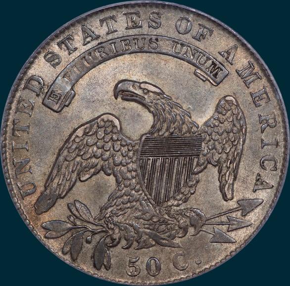 1836 o-123, capped bust half dollar