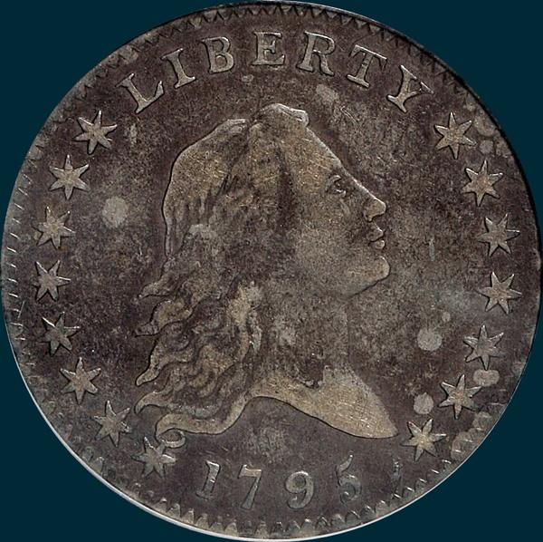 1795, O-114 Edge, Flowing Hair, Half Dollar