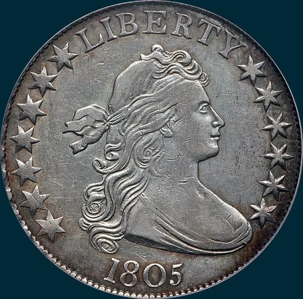 1805, O-107, Draped Bust, Half dollar