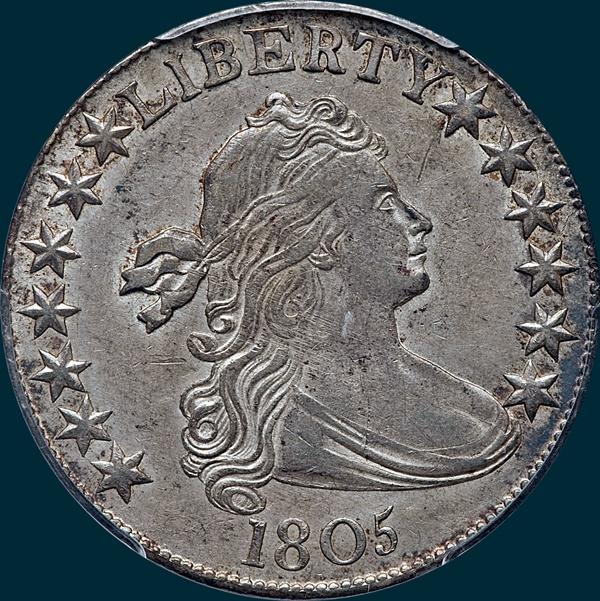 1805, O-109b, R7+, Draped Bust, Half Dollar