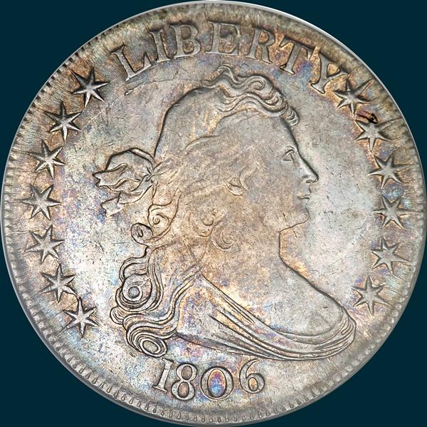1806, O-120a (all breaks), Draped Bust, Half Dollar
