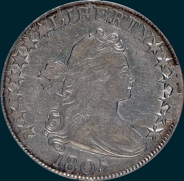 1805, O-104a, R7?, Draped Bust, Half Dollar
