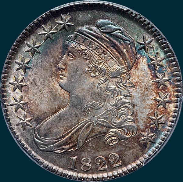 1822, O-110a, Capped Bust, Half Dollar