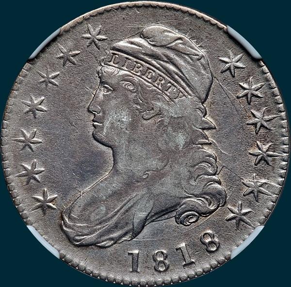 1818, O-105a, Capped Bust, Half Dollar