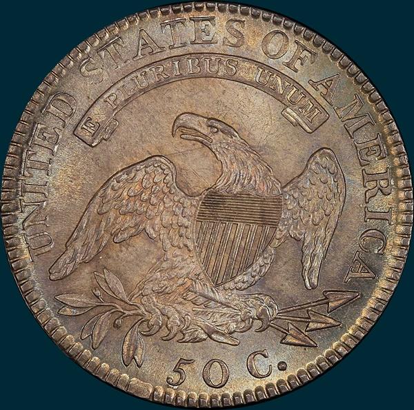 1818 O-104, capped bust, half dollar