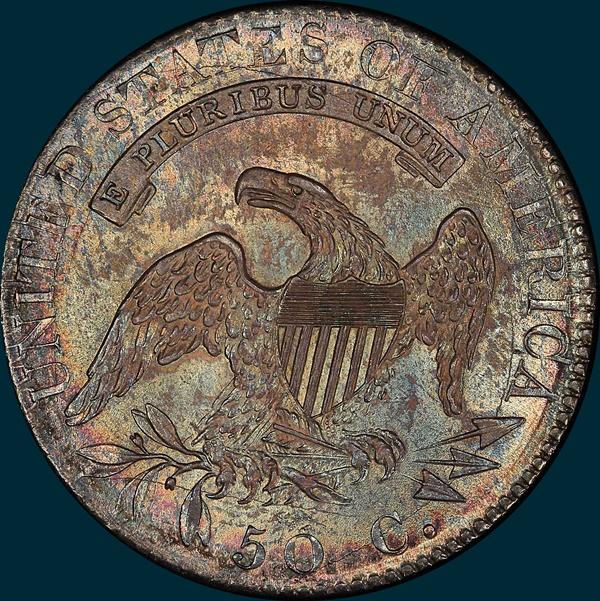 1819, O-104a, Large 9 over 8, Capped Bust, Half Dollar