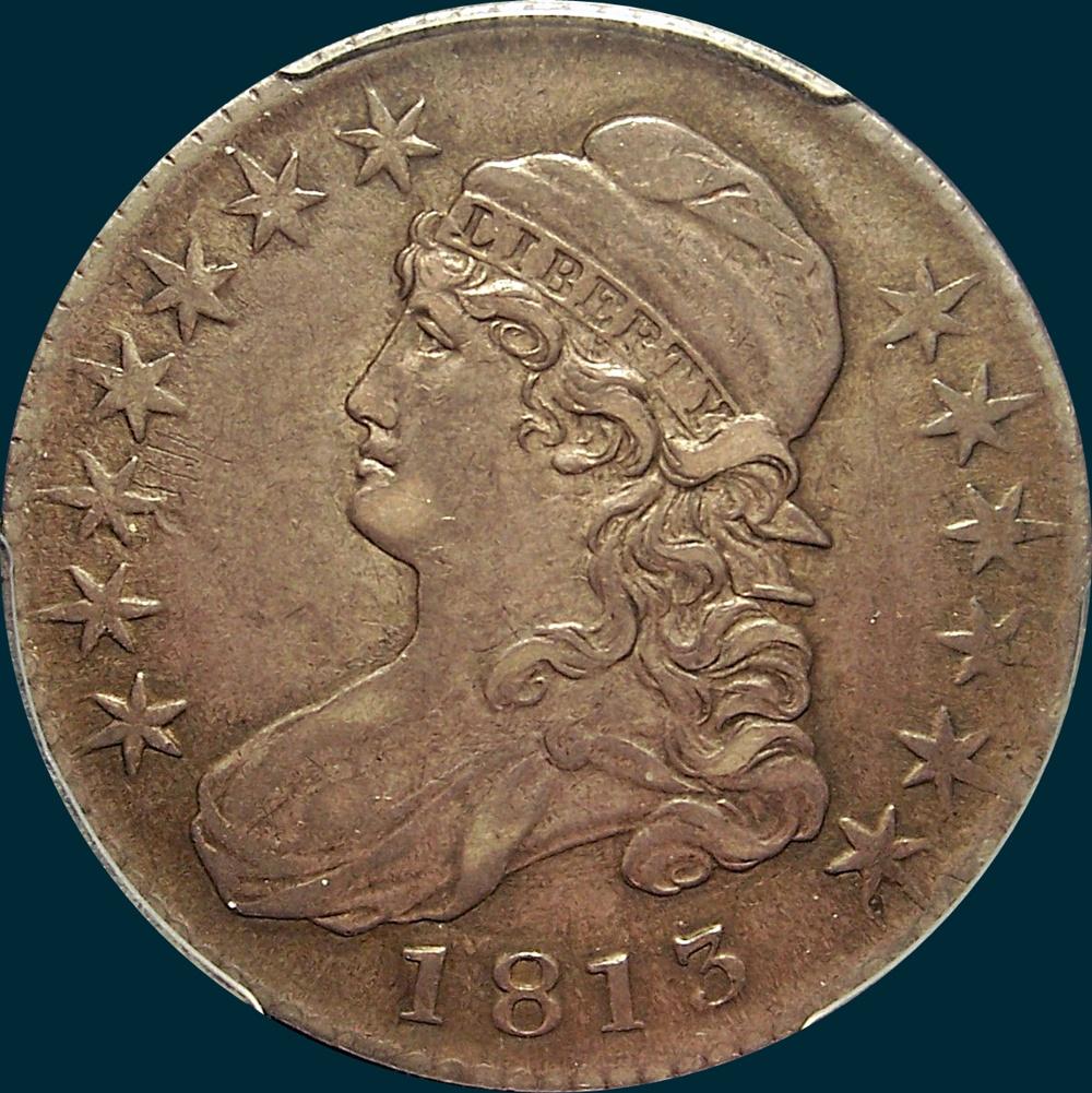 1813, O-101a, R2, 50 C over UNI, Capped Bust, Half Dollar