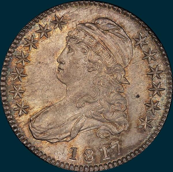 1817 o-113, capped bust half dollar