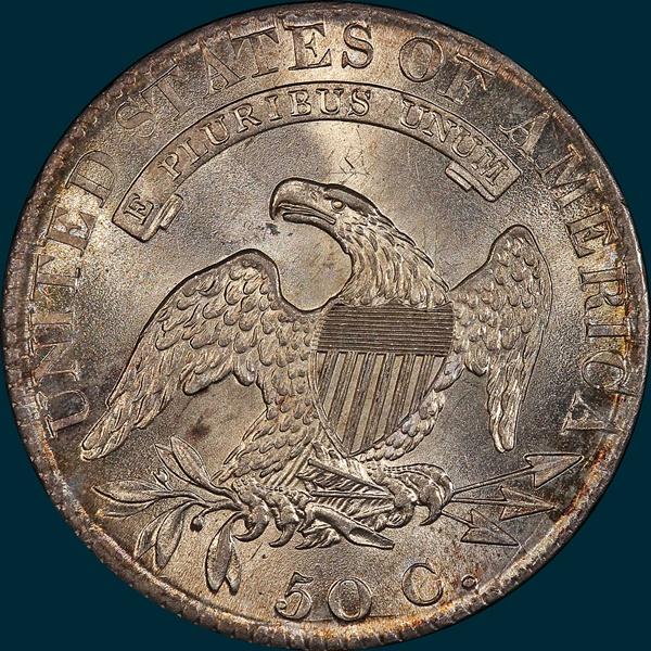 1819 O-108, capped bust, half dollar