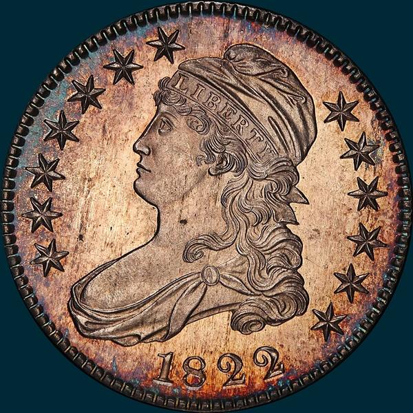 1822, O-103, Capped Bust, Half Dollar