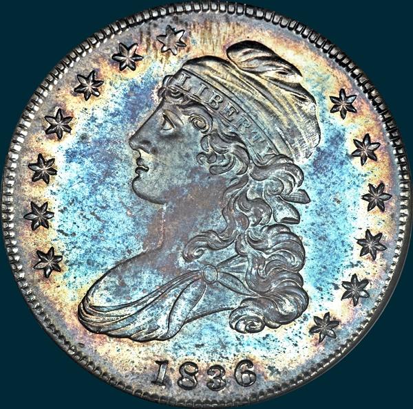 1836, O-109, Capped Bust, Half Dollar