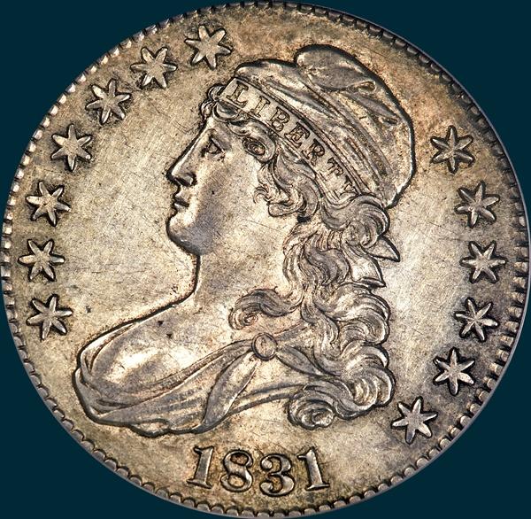 1831, O-117, Capped Bust, Half Dollar