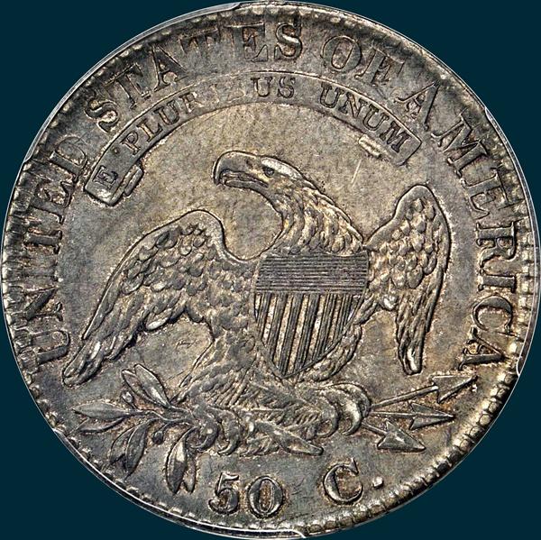 1824 O-114, capped bust half dollar