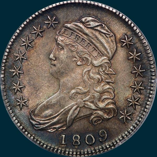 1809, O-105 R2, Capped Bust, Half Dollar