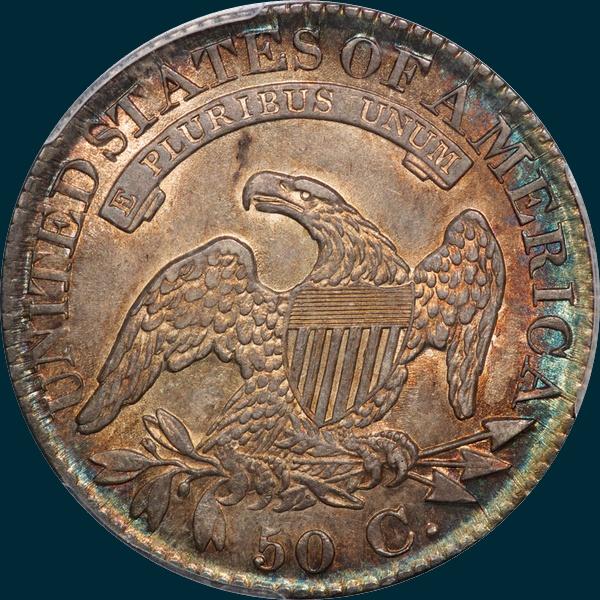 1827 O-115, Capped bust half dollar