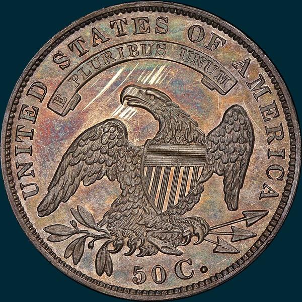 1833, O-116, Crushed Letter Edge, Capped Bust Half Dollar