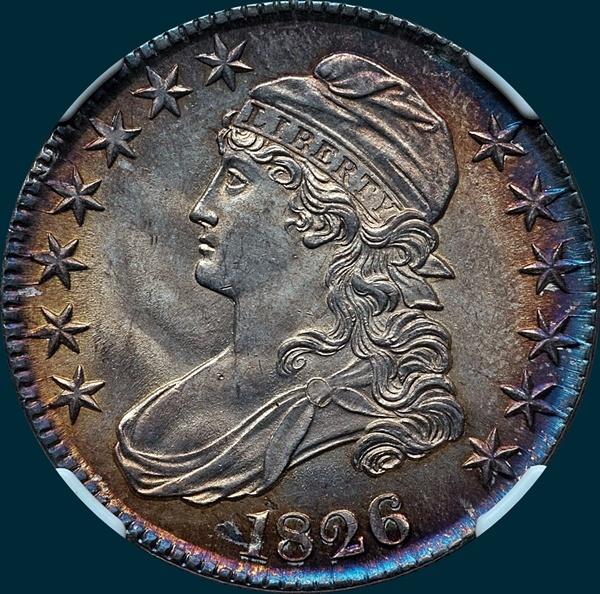1826, O-118a, Capped Bust Half Dollar