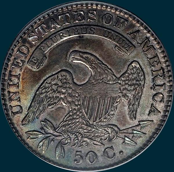 1829 o-109, capped bust half dollar