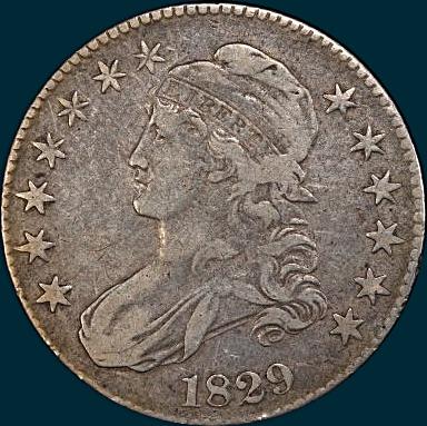 1829 O-120, Capped Bust Half Dollar