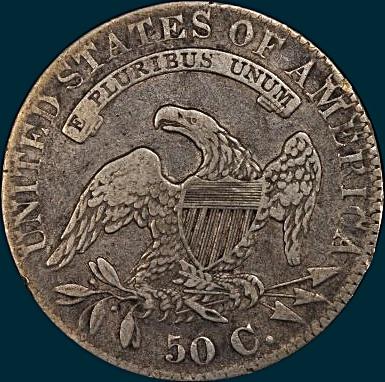 1829 O-120, capped bust half dollar