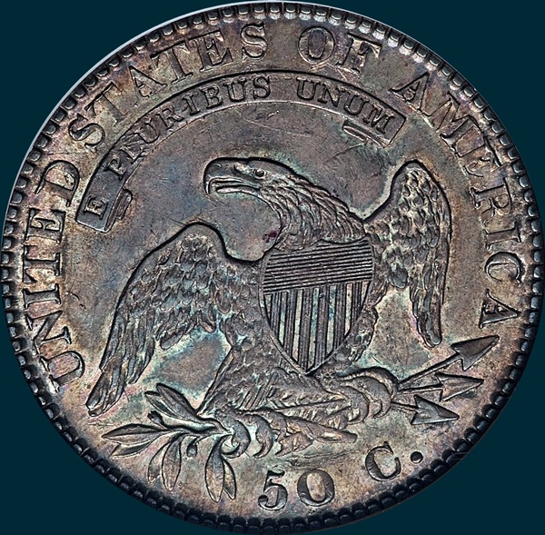 1820 O-106, Capped bust half dollar