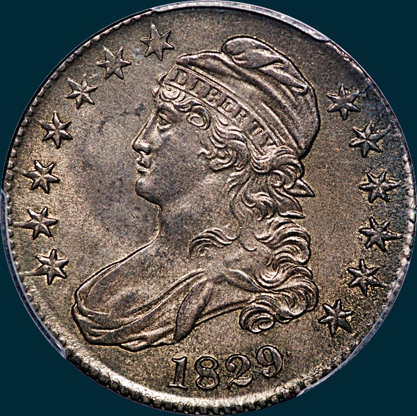 1829, O-118, Capped Bust, Half Dollar