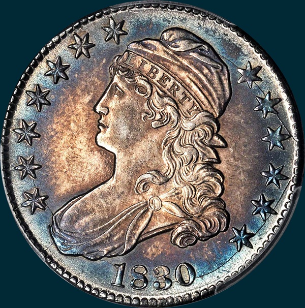 1830, O-107a, Small 0, Capped Bust, Half Dollar