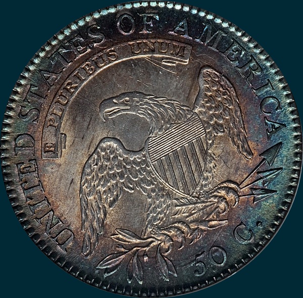 1817, O-101a, 7 over 3, Capped Bust, Half Dollar