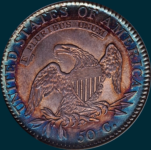 1818, O-101a, 8 over 7, Large 8, Capped Bust, Half Dollar 
